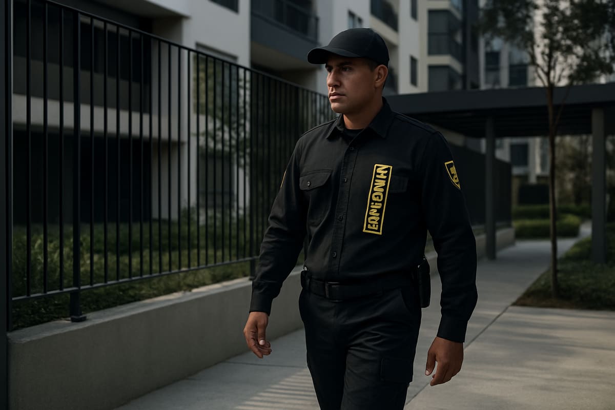 Guardia en ronda preventiva dentro de un conjunto residencial